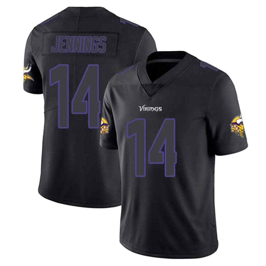 Kooe MN.Vikings #14 Jauan Jennings Player Black Impact LImited Home Game Stitched Jerseys
