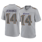 Kooe MN.Vikings #14 Jauan Jennings Player Gray Atmosphere Fashion Home Game Stitched Jerseys