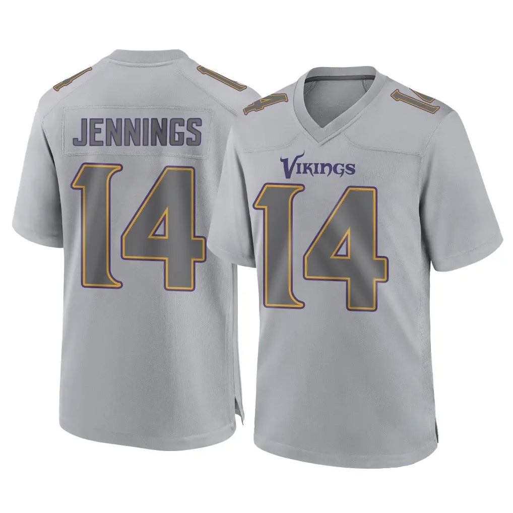 Kooe MN.Vikings #14 Jauan Jennings Player Gray Atmosphere Fashion Home Game Stitched Jerseys