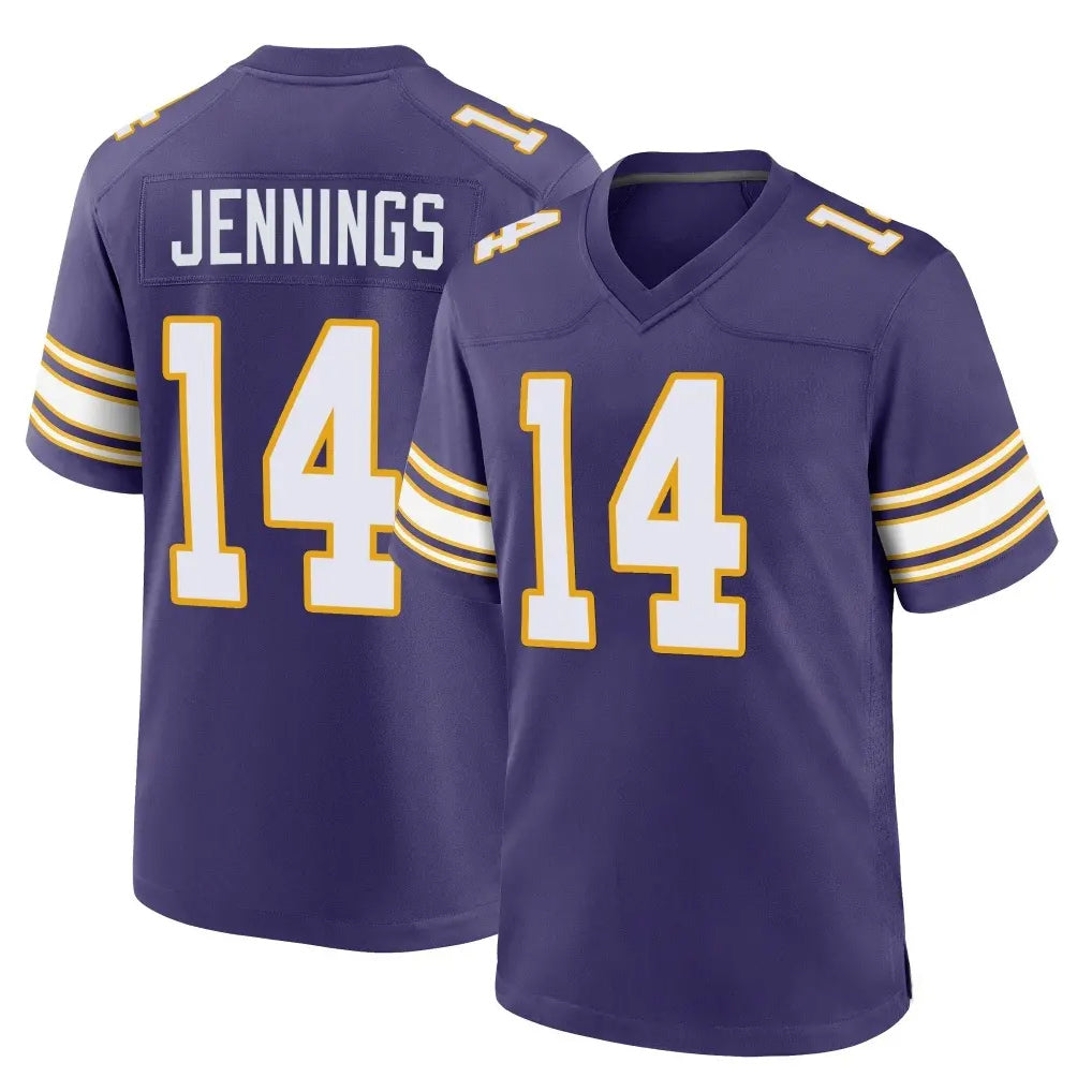 Kooe MN.Vikings #14 Jauan Jennings Player Purple Classic Home Game Stitched Jerseys