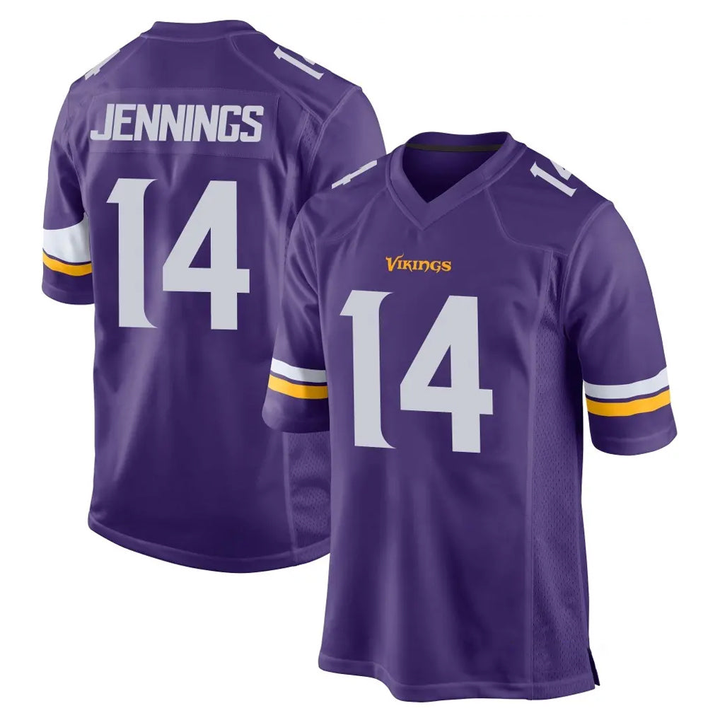 Kooe MN.Vikings #14 Jauan Jennings Player Purple Home Game Stitched Jerseys