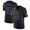 Kooe MN.Vikings #15 Dallas Turner Player Black Impact LImited Home Game Stitched Jerseys