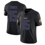 Kooe MN.Vikings #15 Dallas Turner Player Black Impact LImited Home Game Stitched Jerseys