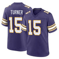 Kooe MN.Vikings #15 Dallas Turner Player Purple Classic Home Game Stitched Jerseys