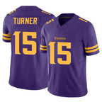 Kooe MN.Vikings #15 Dallas Turner Player Purple Limited Alternate Vapor F.U.S.E. Home Game Stitched Jerseys
