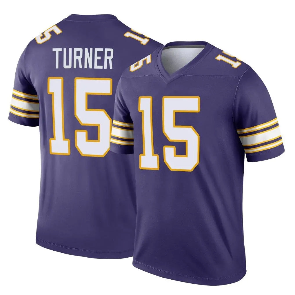 Kooe MN.Vikings #15 Dallas Turner Player Purple Limited Classic Home Game Stitched Jerseys