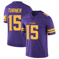 Kooe MN.Vikings #15 Dallas Turner Player Purple Limited Color Rush Home Game Stitched Jerseys