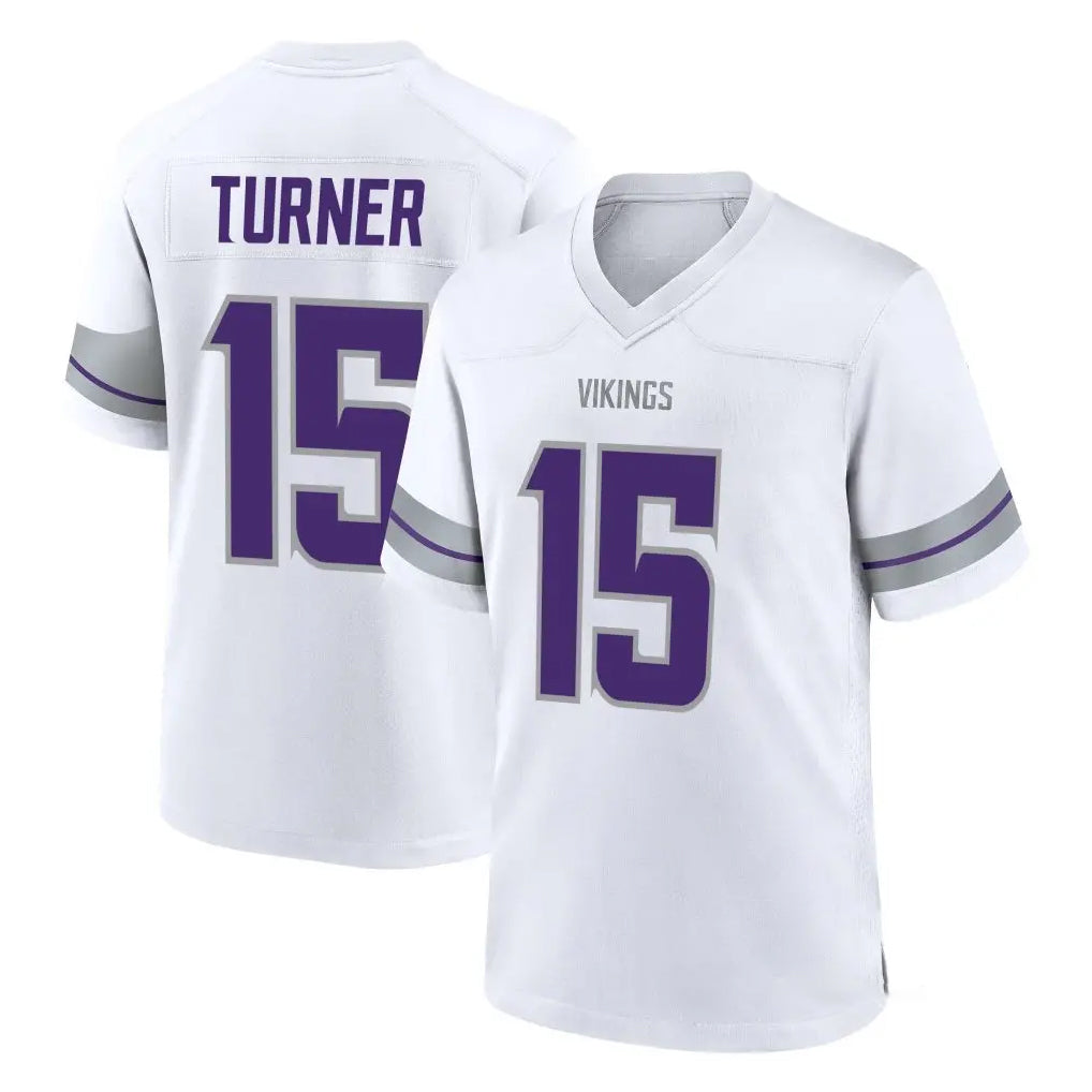 Kooe MN.Vikings #15 Dallas Turner Player White Alternate Home Game Stitched Jerseys