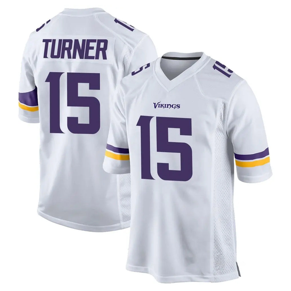 Kooe MN.Vikings #15 Dallas Turner Player White Home Game Stitched Jerseys