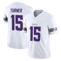 Kooe MN.Vikings #15 Dallas Turner Player White Limited Alternate Vapor F.U.S.E. Home Game Stitched Jerseys