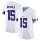 Kooe MN.Vikings #15 Dallas Turner Player White Limited Alternate Vapor F.U.S.E. Home Game Stitched Jerseys