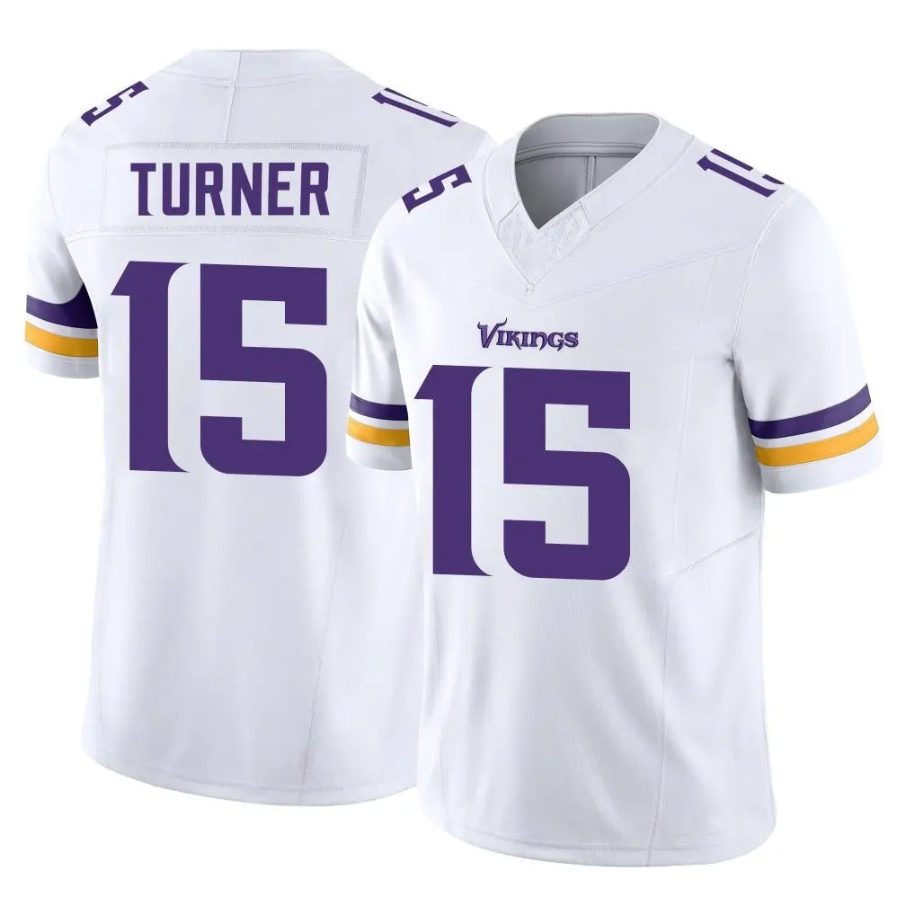 Kooe MN.Vikings #15 Dallas Turner Player White Limited Vapor F.U.S.E. Home Game Stitched Jerseys