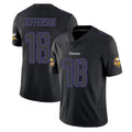 Kooe MN.Vikings #18 Justin Jefferson Player Black Impact LImited Home Game Stitched Jerseys