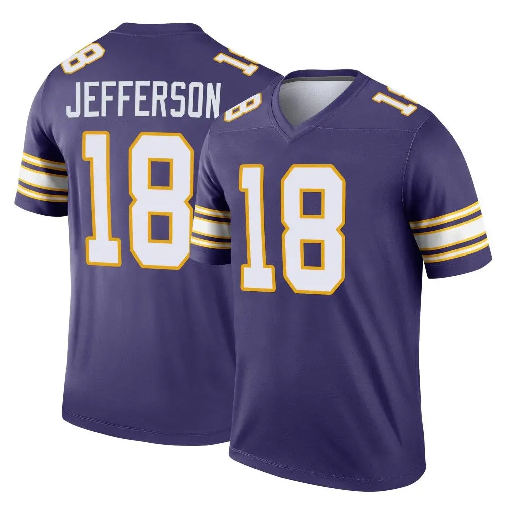 Kooe MN.Vikings #18 Justin Jefferson Player Purple Limited Classic Home Game Stitched Jerseys