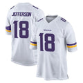 Kooe MN.Vikings #18 Justin Jefferson Player White Home Game Stitched Jerseys