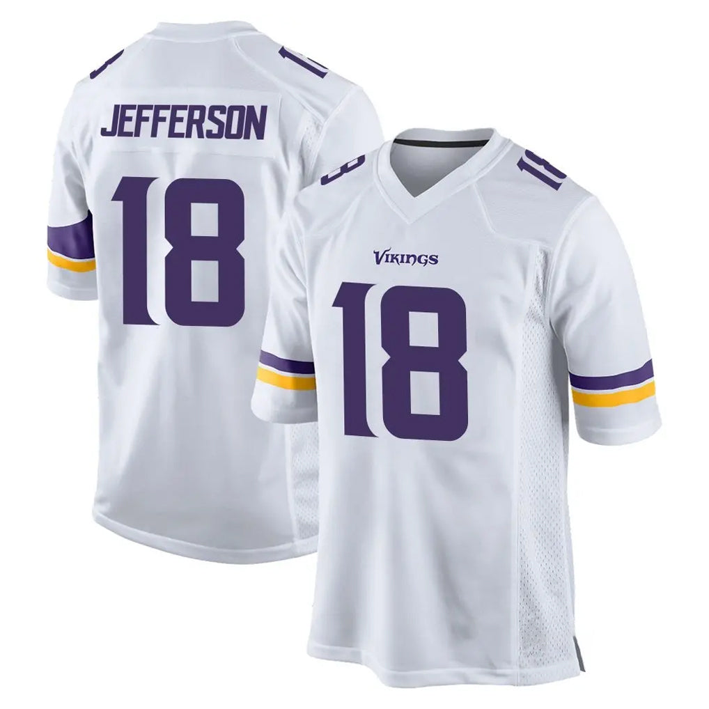 Kooe MN.Vikings #18 Justin Jefferson Player White Home Game Stitched Jerseys
