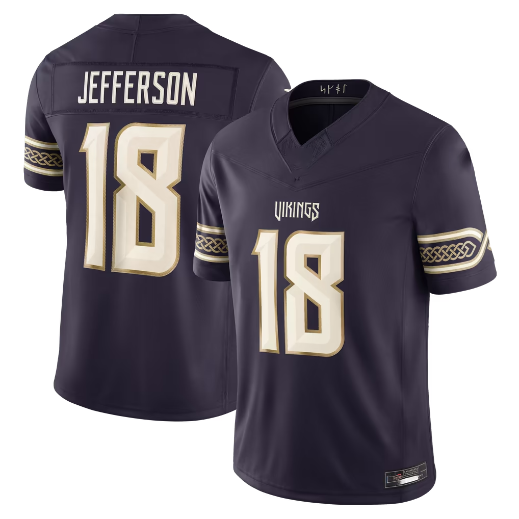 Kooe MN.Vikings #18 Justin Jefferson Purple 2026 Rivalries Collection Limited Stitched Jerseys