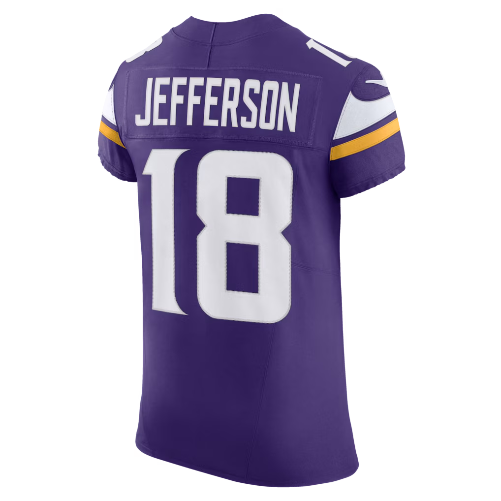 Kooe MN.Vikings #18 Justin Jefferson Purple Team Vapor F.U.S.E. Elite Stitched Jersey