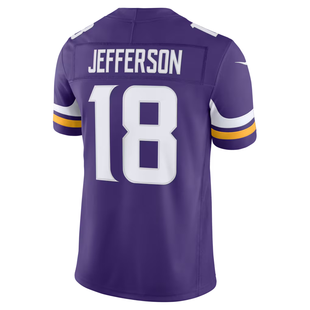 Kooe MN.Vikings #18 Justin Jefferson Purple Team Vapor F.U.S.E. Stitched Limited Jerseys
