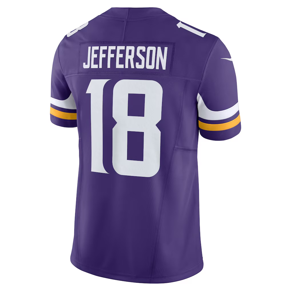 Kooe MN.Vikings #18 Justin Jefferson Purple Vapor F.U.S.E. Limited Stitched Jerseys