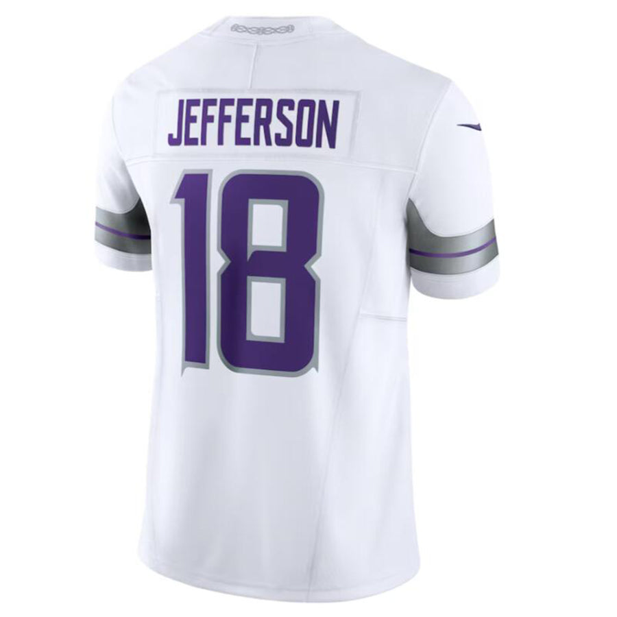 Kooe MN.Vikings #18 Justin Jefferson White Alternate Vapor F.U.S.E. Limited American Stitched Jersey