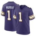 Kooe MN.Vikings #1 Kyler Murray Player Purple Classic Home Game Stitched Jerseys