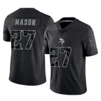 Kooe MN.Vikings #27 Jordan Mason Player Black Reflective LImited Home Game Stitched Jerseys