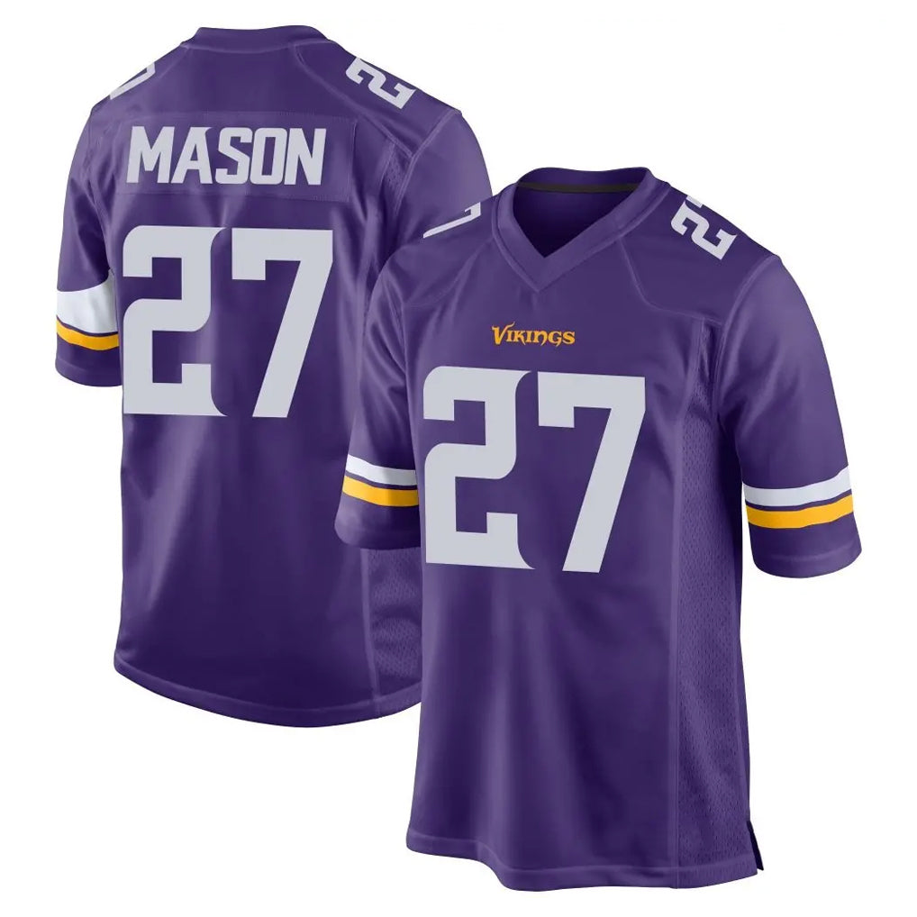 Kooe MN.Vikings #27 Jordan Mason Player Purple Home Game Stitched Jerseys