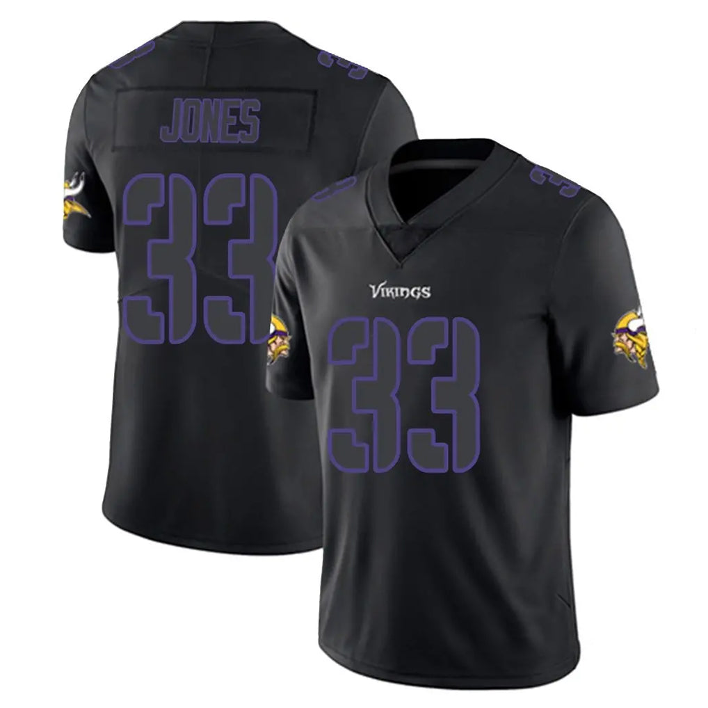 Kooe MN.Vikings #33 Aaron Jones Sr. Player Black Impact LImited Home Game Stitched Jerseys