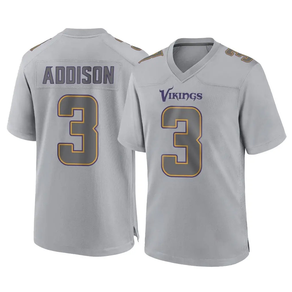 Kooe MN.Vikings #3 Jordan Addison Player Gray Atmosphere Fashion Home Game Stitched Jerseys