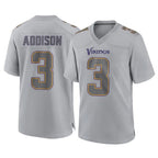 Kooe MN.Vikings #3 Jordan Addison Player Gray Atmosphere Fashion Home Game Stitched Jerseys