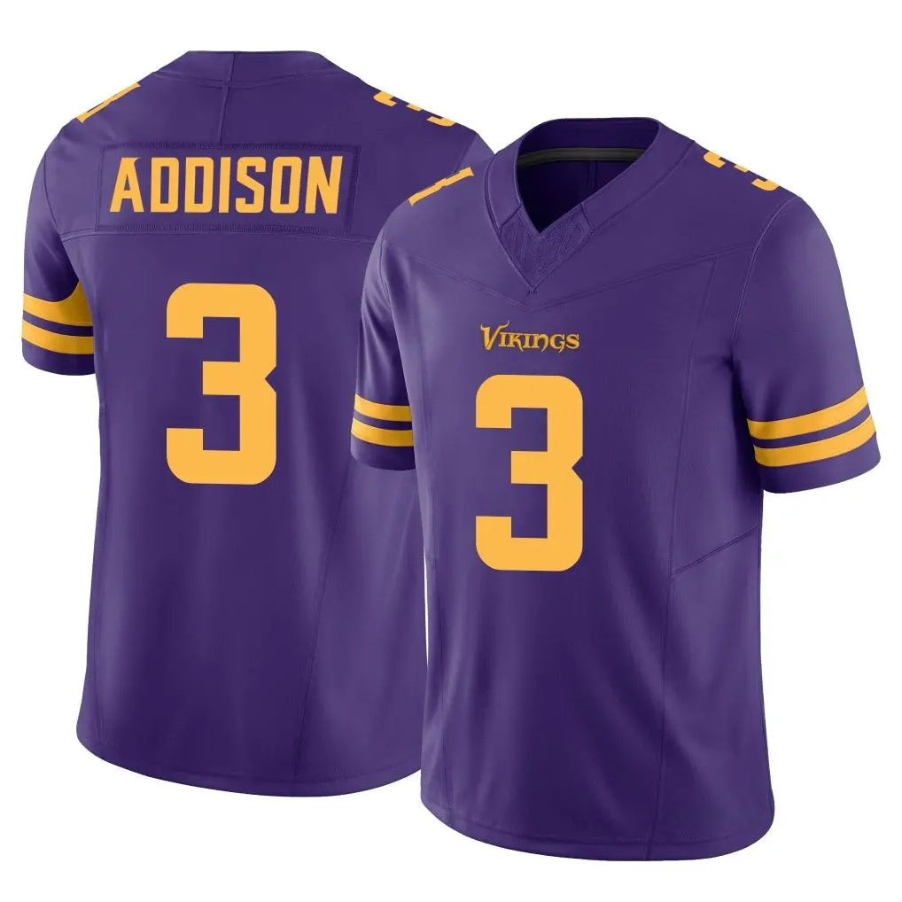 Kooe MN.Vikings #3 Jordan Addison Player Purple Limited Alternate Vapor F.U.S.E. Home Game Stitched Jerseys