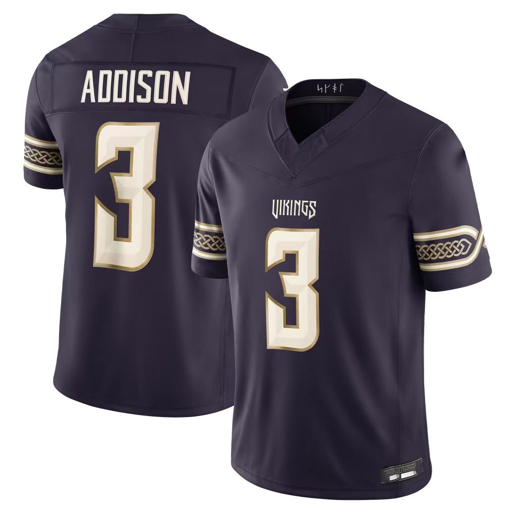 Kooe MN.Vikings #3 Jordan Addison Purple 2026 Rivalries Collection Limited Stitched Jerseys