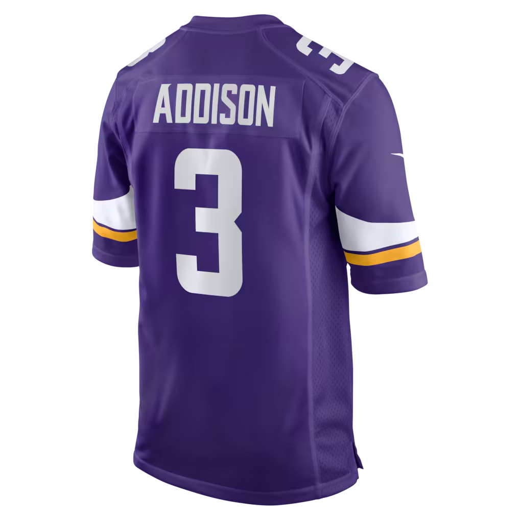 Kooe MN.Vikings #3 Jordan Addison Purple Game Stitched Jerseys