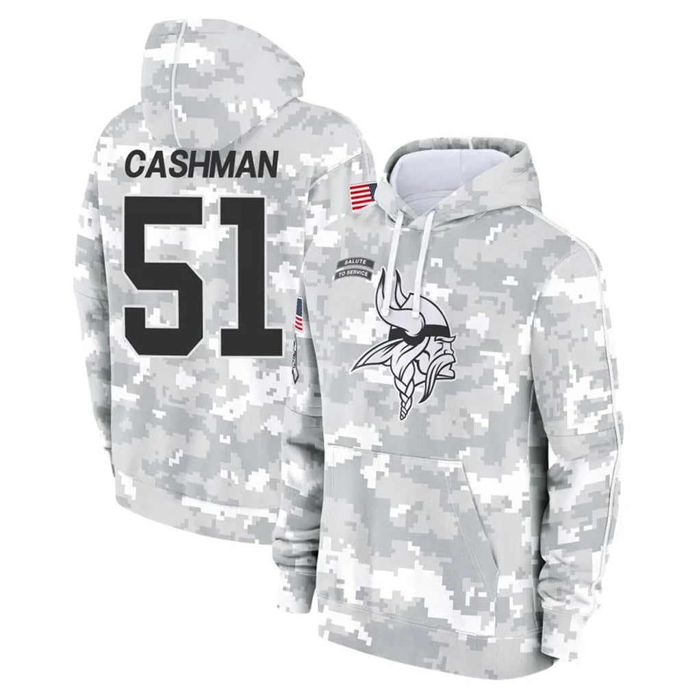 Kooe MN.Vikings #51 Blake Cashman Player Arctic Camo Salute to Service Pullover Hoodies Limited Game Stitched Jerseys