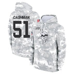 Kooe MN.Vikings #51 Blake Cashman Player Arctic Camo Salute to Service Pullover Hoodies Limited Game Stitched Jerseys