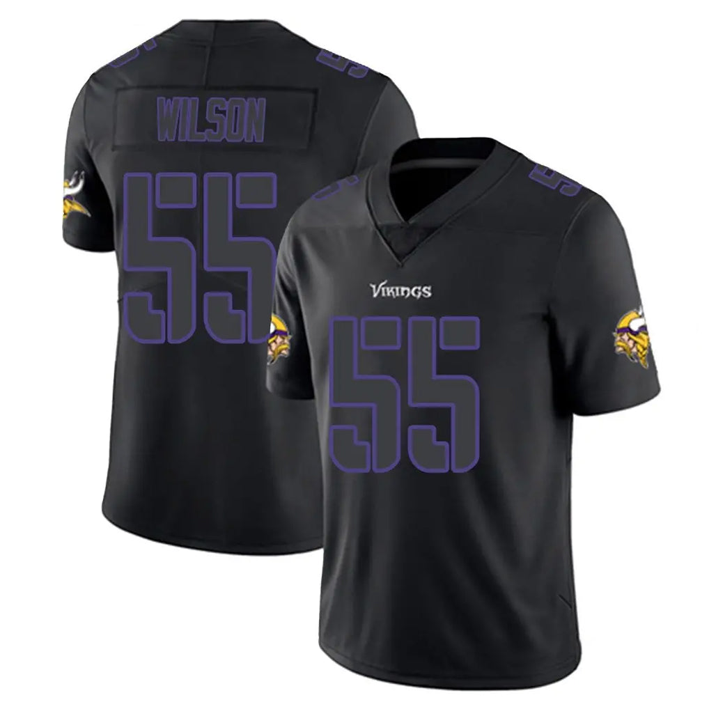 Kooe MN.Vikings #55 Eric Wilson Player Black Impact LImited Home Game Stitched Jerseys