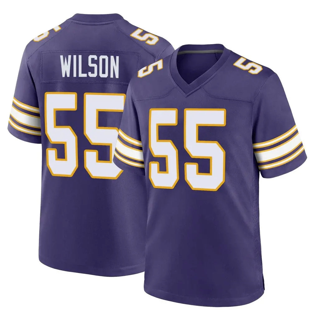 Kooe MN.Vikings #55 Eric Wilson Player Purple Classic Home Game Stitched Jerseys