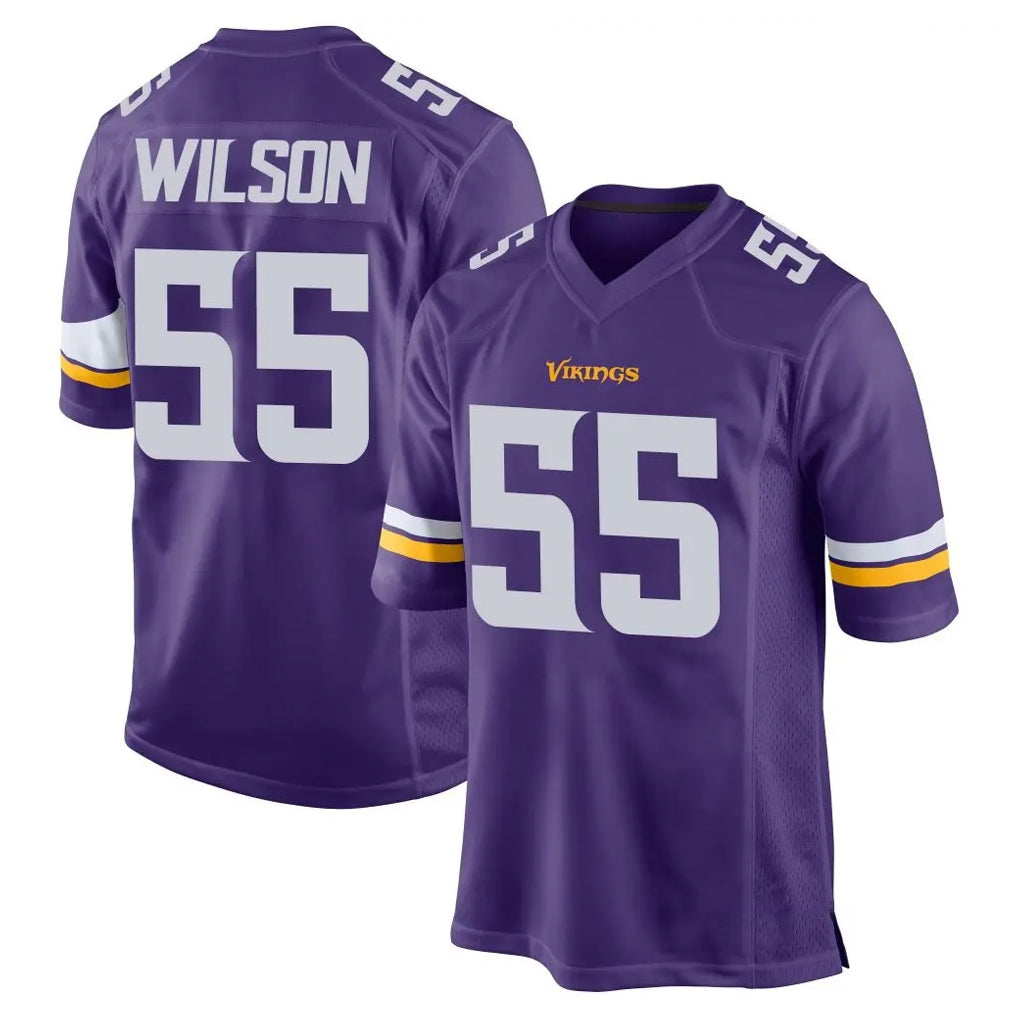 Kooe MN.Vikings #55 Eric Wilson Player Purple Home Game Stitched Jerseys