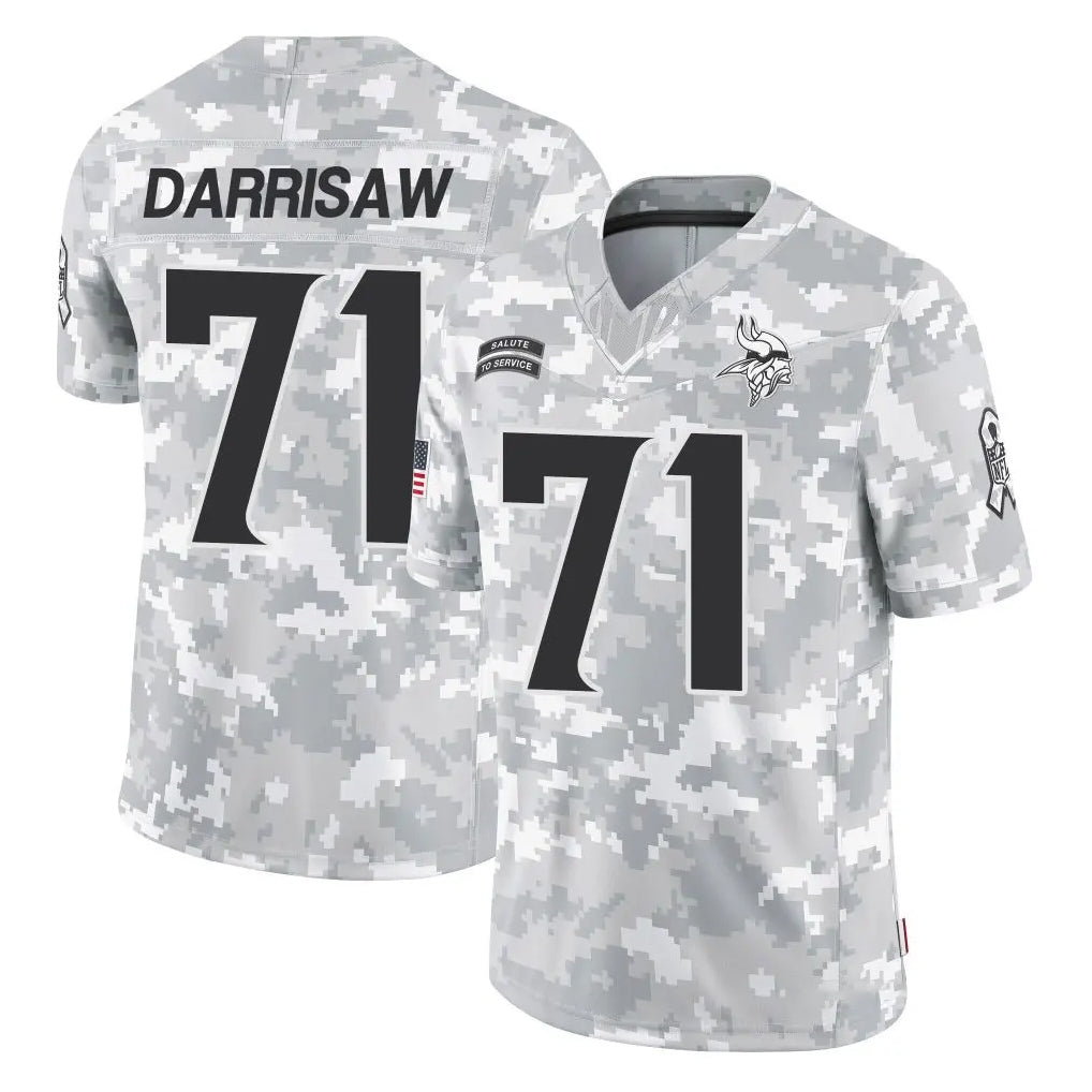 Kooe MN.Vikings #71 Christian Darrisaw Player Arctic Camo Salute To Service Limited Game Stitched Jerseys