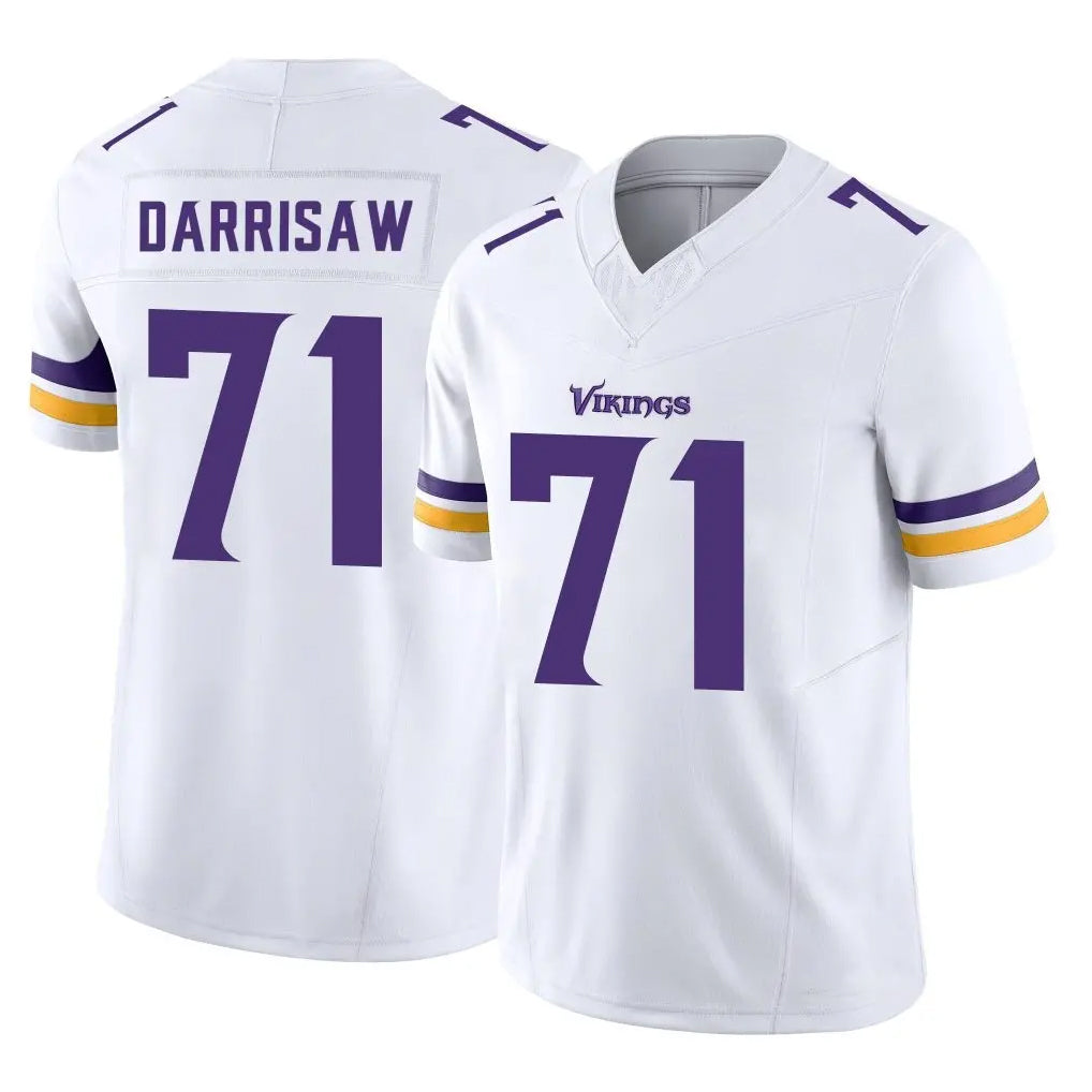 Kooe MN.Vikings #71 Christian Darrisaw Player White Limited Vapor F.U.S.E. Home Game Stitched Jerseys