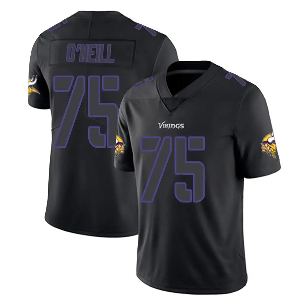 Kooe MN.Vikings #75 Brian O'Neill Player Black Impact LImited Home Game Stitched Jerseys