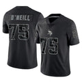 Kooe MN.Vikings #75 Brian O'Neill Player Black Reflective LImited Home Game Stitched Jerseys