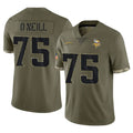 Kooe MN.Vikings #75 Brian O'Neill Player Olive Salute To Service Limited Stitched Jerseys