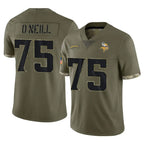 Kooe MN.Vikings #75 Brian O'Neill Player Olive Salute To Service Limited Stitched Jerseys