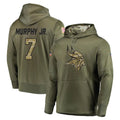 Kooe MN.Vikings #7 Byron Murphy Jr. Player Olive Salute to Service Pullover Hoodies Home Game Stitched Jerseys