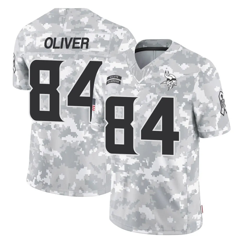 Kooe MN.Vikings #84 Josh OliverPlayer Arctic Camo Salute To Service Limited Game Stitched Jerseys