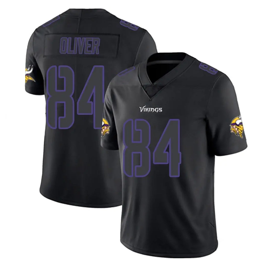 Kooe MN.Vikings #84 Josh Oliver Player Black Impact LImited Home Game Stitched Jerseys
