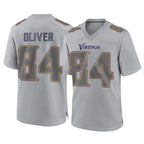 Kooe MN.Vikings #84 Josh Oliver Player Gray Atmosphere Fashion Home Game Stitched Jerseys