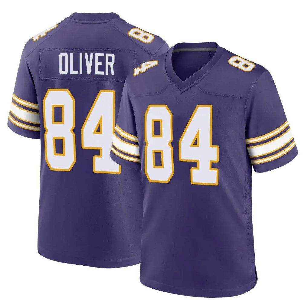 Kooe MN.Vikings #84 Josh Oliver Player Purple Classic Home Game Stitched Jerseys